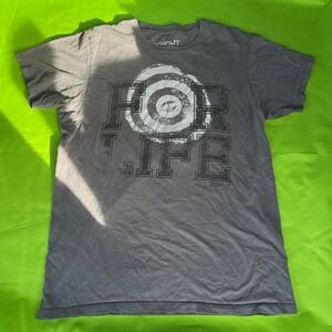 Medium Split Mens Graphic T Shirt For Life Gray Cotton Short Sleeve Tee